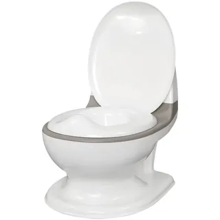 Nûby Nuby Dr. Talbot's - My Real Potty - Kinder Töpfchen mit Spülgeräusch - Toilettentrainer für Kinder - mit echtem Sound und Batterien sind im Lieferumfang enthalten - Toilette Grau und Weiß - 18+ Monate