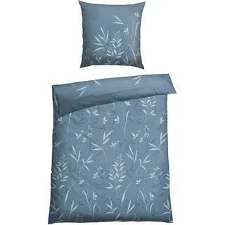 SCHIESSER Kicky Floral Petrol 135 x 200 cm + 80 x 80 cm