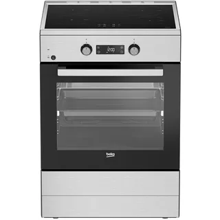 Beko FSM69301SXT Freistehender Herd, Multifunktionsofen mit Induktionskochfeld, 72 l Garraum-Volumen, 4 Kochzonen, 8 Heizarten, SteamAdd Dampffunktion, Multifunktionsdisplay, 1-fach Teleskopauszug