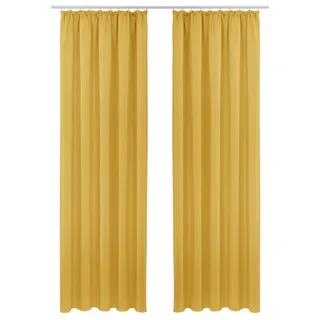 Vorhang OTTO HOME "SOLA" Gr. 1, gold (goldfarben), B:130cm H:145cm, Polyester, Polyester, Gardinen, Vorhang, Breite:130 cm, 1 Schal, einfarbig, Verdunkelung