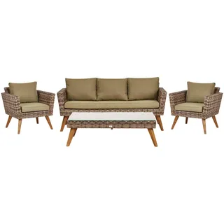 Beliani Gartenmöbel Set 5-tlg. Beige/Braun/Grün
