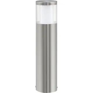 EGLO LED Basalgo 1, 1 flammige Außenleuchte, Wegeleuchte aus Edelstahl und Kunststoff, Farbe: Silber, weiß, H: 45 cm, IP44