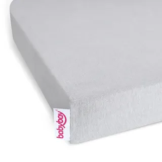 babybay Jersey Spannbetttuch Deluxe mit Membran passend für Modell Matratze Kinderbett-Umbausatz Original, Maxi und Boxspring, zartgrau