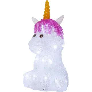 Star Trading LED-Acrylfigur "Crystaline", Einhorn, - Weiß