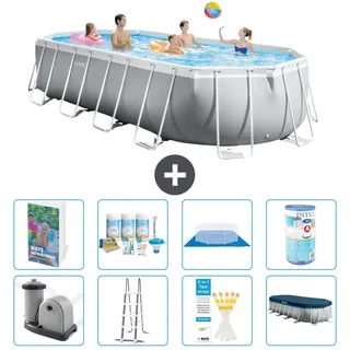 Prism Frame Pool Oval - 610x305x122 cm - 7-teilig S556 - Grau