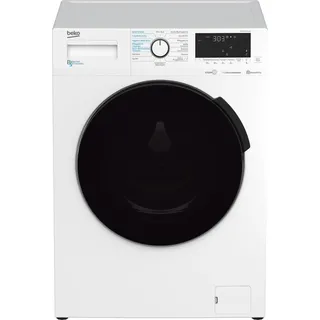 Beko WDW85141Steam1 b300 freistehender Waschtrockner, 8 kg Waschen, 5 kg Trocknen, allergikergeeignet, Touch-Display mit Startzeitvorwahl 0-24 h, Bluetooth, Dampffunktion, Nachlegefunktion, Weiß