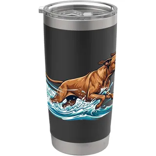 Rhodesian Ridgeback Schwimmen Hund Liebhaber Damen Herren Doppelwandiger Edelstahl-Thermobecher