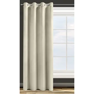 Eurofirany Design91 Samtvorhang Ösen Ösenschal Blickdichte Vorhänge Samt Velours 140x250 Samtvorhänge ROSA (BEIGE)