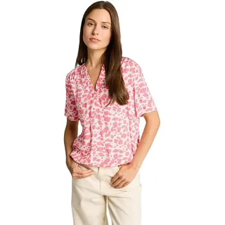 Tom Tailor 1049796 Kurzarm-bluse - Coral Pink Ginkgo Minimal - 36