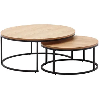 Wohnling Couchtisch WL6.507 Eiche rund 2er Set