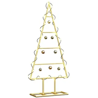 vidaXL Metall Weihnachtsbaum Gold 60 cm Pulverbeschichteter Stahl