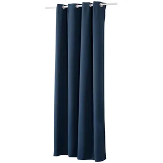 WOLTU Gardinen mit Ösen, Verdunklungsvorhang für Wohnzimmer Schlafzimmer, Blickdicht, gegen Kälte und Hitze, 250g/m2 Dicke, 135 x 225 cm, Dunkelblau