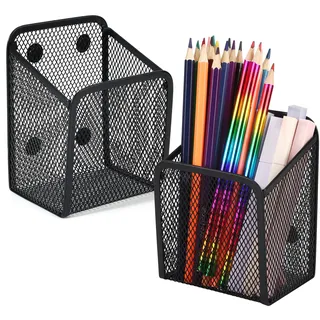Magnetischer Metall-Mesh Aufbewahrungskorb mit Starker Haftung – Praktischer Schreibtisch-Organizer für Stifte, Dokumente & Bürobedarf – Kühlschrank- & Whiteboard-fähiges 2er-Set im Modernen Design