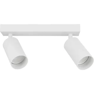 EDO Deckenstrahler GU10 MALGA, 2 Flammig, Deckenlampe Weiß, Drehbar Spotbalken, Deckenleuchte Schwenkbar, Wandlampe Innen, Wandstrahler, Spot, Downlight, Lampe für Schlafzimmer, Küche, Wohnzimmer