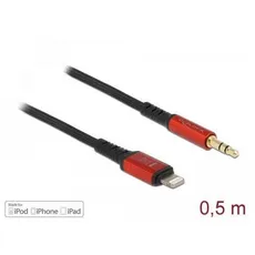 Bild 86586 Audio-Kabel 0,5 m 3.5mm Lightning Schwarz, Rot