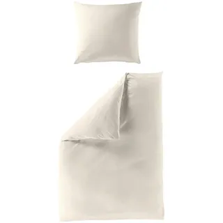 BIERBAUM Bettwäsche 3899, Mako-Satin, 100 Baumwolle, Uni, pflegeleicht, beige