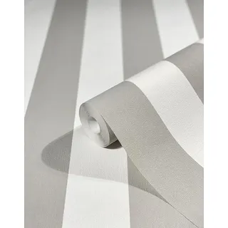 WALLCOVER Streifentapete 10,00 x 0,53 m 0 g Grau/Silber/Weiß