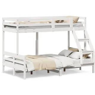 vidaXL Etagenbett 90x200/120x200 cm Weiß Massivholz Kiefer - Weiß