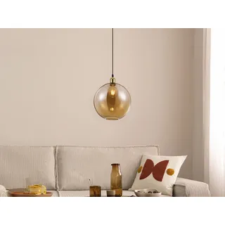 1 flammige Pendellampe Lampenschirm Ø30cm Rauchglas - für über EsstischLampen - Gold