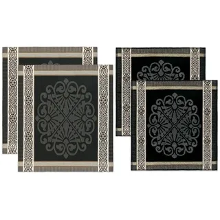 Geschirrtuch DDDDD "Rozet", grau (dunkelgrau), 4 Stk., 100 % Baumwolle, 100% Baumwolle, Geschirrtücher, Geschirrtuch, Combiset: 2 Küchentücher & 2 Geschirrtücher