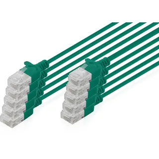 Digitus CAT 6 U-UTP Slim Patchkabel, 0,5 m, Grün, 10 Stück