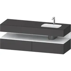 Duravit Qatego Einbauwaschtisch mit Konsolenwaschtischunterbau, 1600x550x600mm, Nische Weiß Matt, Becken rechts, QA4796018, Farbe: Graphit matt