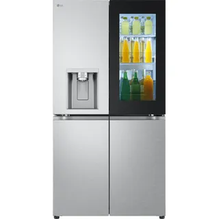 LG GMG960MBEE Multi-Door Kühlschrank mit Gefrierfach (638 L, Energieklasse E) mit InstaView und Craft Ice, Eis- und Wasserspender, Total No Frost, Silber