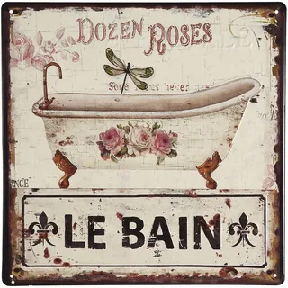 Metallbild AMBIENTE HAUS "Metallbild - Le Bain 30x30cm", gold (farbe bild(er): antik), B:30cm H:30cm T:0,2cm, Eisen, Bilder, Metallbild