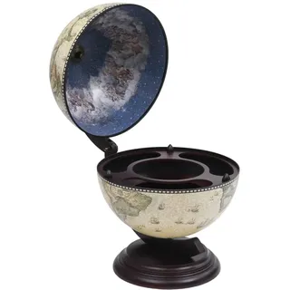 vidaXL Eukalyptusholz Globus Minibar Flaschenregal Weinregal Wein Tischbar Weltkugel Hausbar Dekobar Globusbar Cocktailbar Deko Grün