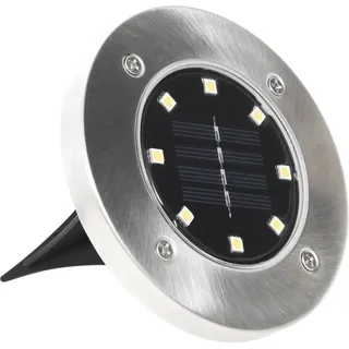 vidaXL Solar-Bodenleuchten 8 Stk. LED RGB-Lichtfarbe - Silber