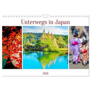 Calvendo Unterwegs in Japan (Wandkalender 2026 DIN A4 quer), CALVENDO Monatskalender: