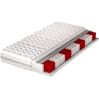 Tigis-Feder-Schaummatratze mit mittlerem Härtegrad, 90 x 200 - Weiß