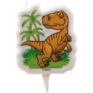 Dekora Dinosaurier Geburtstagskerze T-Rex 7,5 cm mehrfarbig