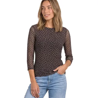Damen 3/4-Arm Shirt aus Mesh mit Print