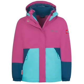Trollkids Kjerag Jacke - Bright Berry / Dark Turquoise / Madeira Blue - 92 cm