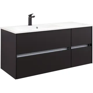 Saphir Waschtisch 4 Schubladen 113 x 53,2 x 50 cm Schwarz Matt