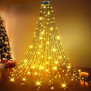 Christbaumbeleuchtung mit Ring, 400 LEDs Lichterkette Weihnachtsbaum mit 16 tränge 2m Tannenbaum lichterkette, Fairy Lights Christmas LED Tree für 150cm-240cm Baum Weihnachten/Party/Hochzeit (16)