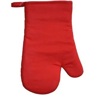 Fackelmann 683378 Ofenhandschuh, aluminisiert, Ofenhandschuh, Handschuh, Hitzeschutzhandschuh, Baumwolle, Aluminium, Grau, Rot, 18,5 x 28,5 cm