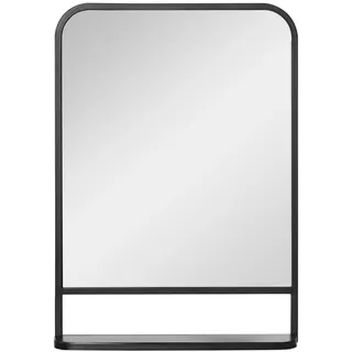 Homcom Wandspiegel , Schwarz , Metall, Glas , 10.2x50x70 cm , Spiegel, Wandspiegel