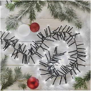 EMOS LED-Lichterkette Cluster kaltweiß für Innen und Außen, 7,2m lange Weihnachtslichterkette IP44 mit 960 LEDs + 5m Zuleitung und Netzteil, effektvolle Lichtmodi, für Party, Weihnachten, Deko