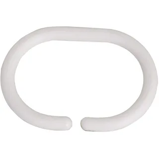 MSV 140286 Ringe für Duschvorhang, Kunststoff und Polypropylen, 6 x 0,4 x 4 cm, Weiß, 12 Stück