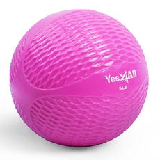 Yes4All PJ5M Toning Ball Weich gewichtet, 2.2 kg Rosa einzeln Krafttraining Gewichte & Zubehör Medizinbälle für Pilates, Yoga, Fitness