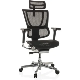 hjh OFFICE Bürostuhl ergonomisch ERGOHUMAN Slim GEN2 Originales Design, 24h Einsatz, Drehstuhl mit Flexibler Lordosenstütze, Netz Schwarz