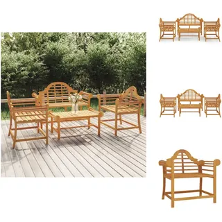 vidaXL 4-tlg. Garten-Lounge-Set Massivholz Teak - Gartenmöbel-Sets - Braun