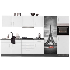 Bild MÖBEL Küchenzeile »Paris«, mit E-Geräten, Breite 330 cm, wahlweise mit Induktionskochfeld, weiß