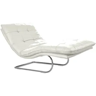 W.Schillig Relaxliege daily dreams, in Waffelkissen-Optik, wahlweise mit Motor, Freischwingergestell weiß 95 cm x 110 cm x 170 cm