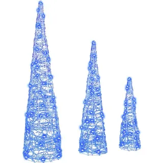 Weihnachtsbaum mit 90 LEDs 3 pcs Blau 20 x 20 x 80 cm Acryl - Blau
