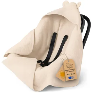 Totsy Baby Musselin Einschlagdecke Babyschale Baby Decke 90x90 cm - Atmungsaktive Blanket für Kinderwagen und Autositz für Neugeborenen und Kleinkinder Oeko-Tex