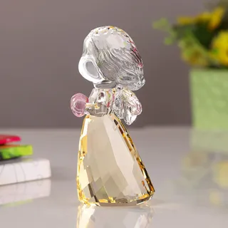 Kristall kleiner Engel Weihnachten Geburtstag Geschenke Cherub Figur Briefbeschwerer Dekor Ornamente Kunst Sammlerstück (Gold)
