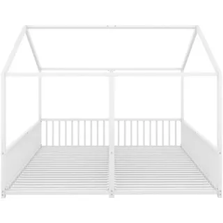 Komhtom Hausbett 90x200cm in Weiß,Doppelbett Design , Metall , Mode , 90x200 cm , Babymöbel & Kindermöbel, Kinderzimmer & Jugendzimmer, Kinderbetten, Spielbetten